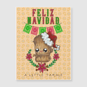Carte Magnétique Feliz Navidad - Little Tamale (jaune)