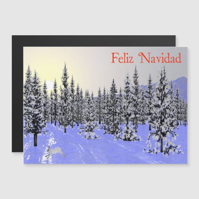 Carte Magnétique Feliz Navidad - Solstice d'hiver (Devant / Derrière)