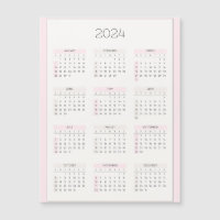Carte magnétique Feminine 2024Annuelle du Planific
