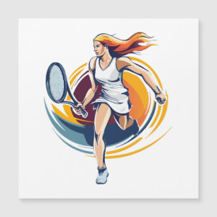 Carte Magnétique femme jouant au tennis