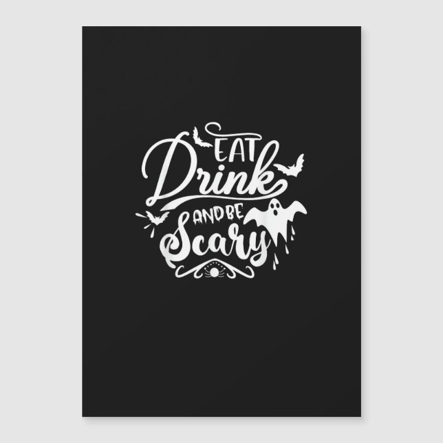 Carte Magnétique Femmes Manger Boire Et Être Effrayant Halloween Mo (Devant)