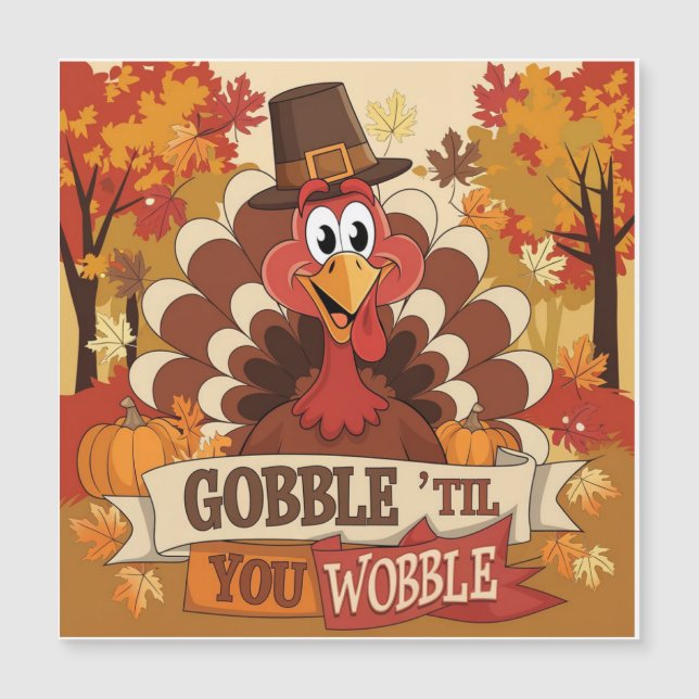 Carte Magnétique Fête de la dinde de thanksgiving (Devant)