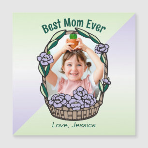 Carte Magnétique Fête des mères photo florale