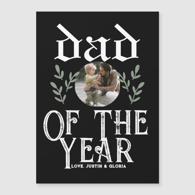 Carte Magnétique Fête des pères personnalisée, cadeau papa de l'ann (Devant)