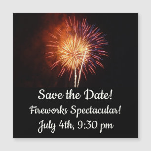 Carte Magnétique Feu d'artifice rouge, blanc et bleu I Patriotique