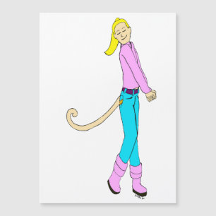 Carte Magnétique fille avec une queue