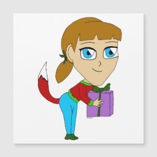Carte Magnétique fille chibi foxy 