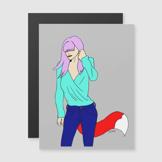 Carte Magnétique fille foy (Devant / Derrière)