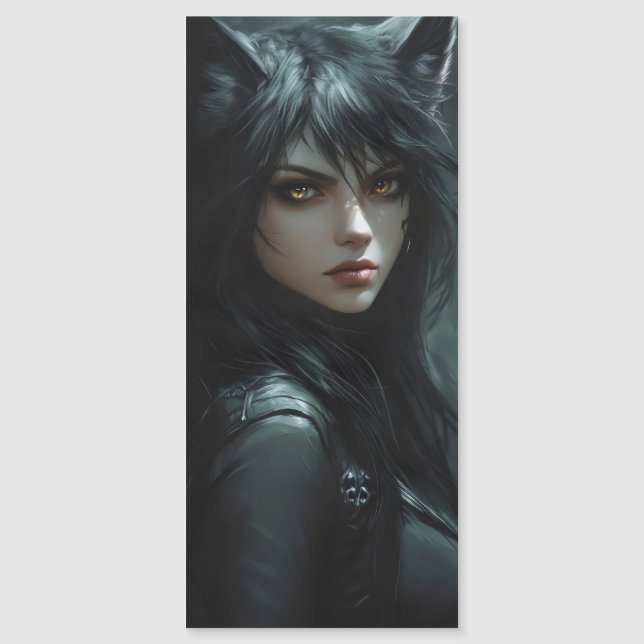 Carte Magnétique Fille Wolf Anime (Devant)