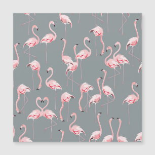 Carte Magnétique Flamant rose Grey : Vintage Motif sans couture.