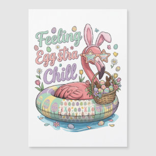 Carte Magnétique Flamingo de Pâques drôle sentiment Eggstra détendu