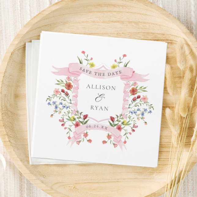 Carte Magnétique Fleur sauvage Whimsical Mariage Enregistrer La Dat (Créateur téléchargé)