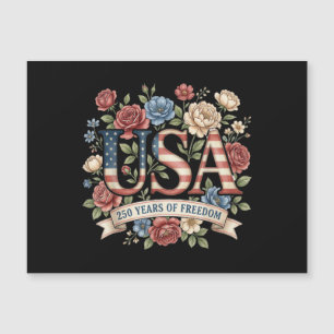 Carte Magnétique Fleurs 250 Ans Anniversaire Amérique USA 250e Bi