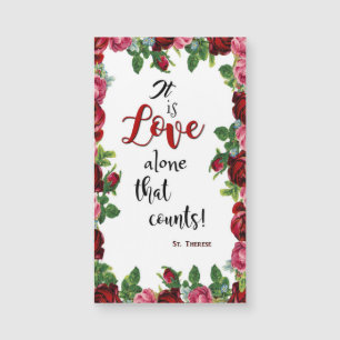 Carte Magnétique Fleurs d'amour de roses de St Therese