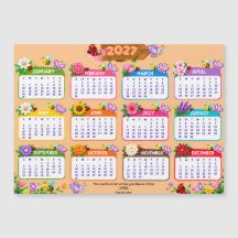 Fleurs de la création de Dieu Calendrier chrétien