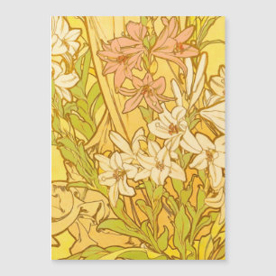 Carte Magnétique fleurs de lys Art nouveau d'Alphonse Mucha
