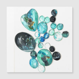 Carte Magnétique Fleurs de verre de mer et bling