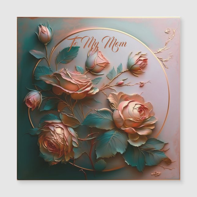 Carte Magnétique Fleurs douces de pêche pour ma mère (Devant)
