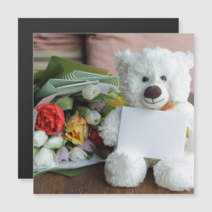 Carte Magnétique Fleurs d'ours en peluche L'amour fleurit La Destin