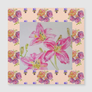 Carte Magnétique Fleurs florales Shabby Chic rose Lily En vichy Ros