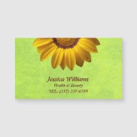 Fleurs jaunes sur Monogramme vert Abstrait