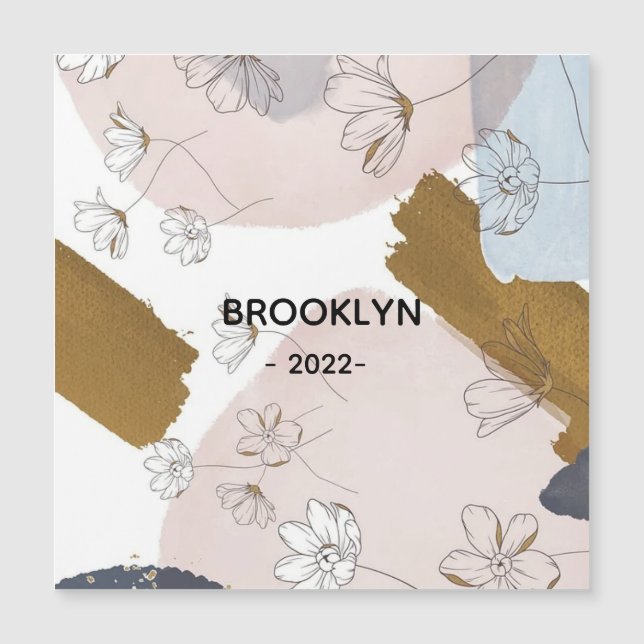 Carte Magnétique Fleurs roses modernes (Devant)