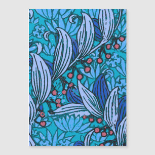 Carte Magnétique Floral bleu ancien Boho moderne