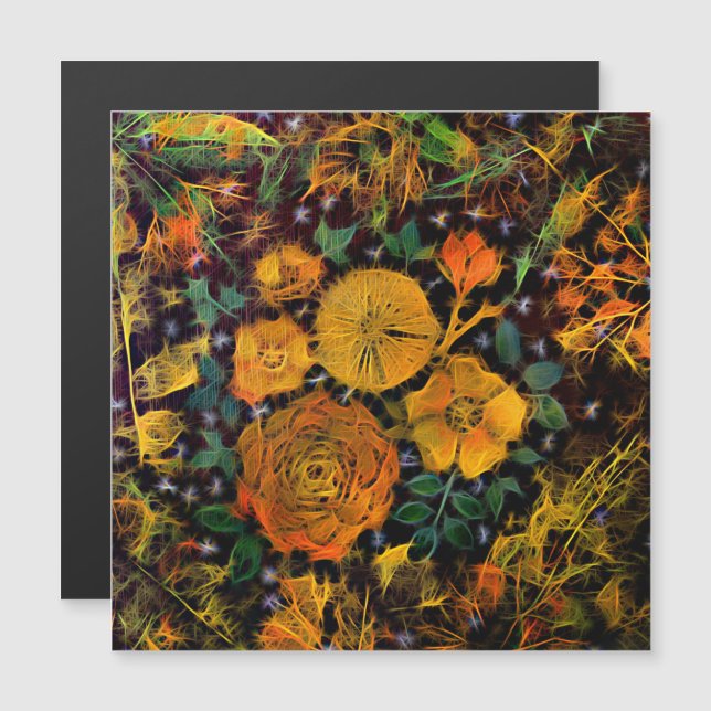 Carte magnétique Floral Sparks (Devant / Derrière)