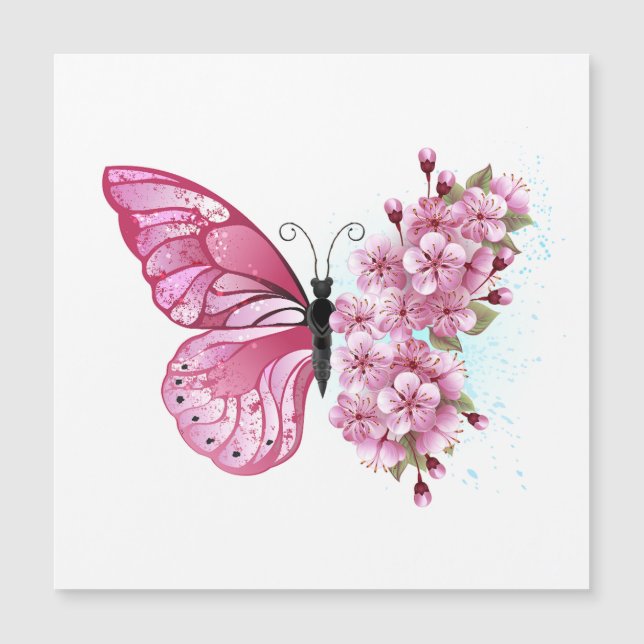 Carte Magnétique Flower Butterfly (Devant)