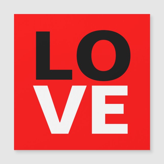 Carte Magnétique Fond rouge unique amour romance (Devant)