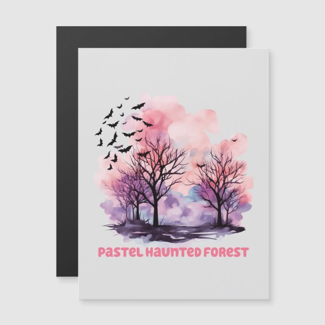 Carte Magnétique Forêt Hantée Pastel - Pastel Purple Éffrayant (Devant / Derrière)