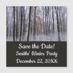 Carte Magnétique Forêt huppée neige paysage d'hiver Photographie