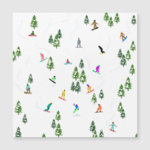 Carte Magnétique Freeride Snowboarder Illustration de snowboard