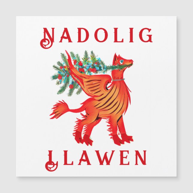 Carte Magnétique Friendly Red Dragon ou Griffon, ajoutez votre text (Devant)