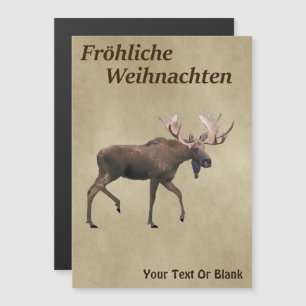 Carte Magnétique Fröhliche Weihnachten - Bull Moose Sur Ancien Papi