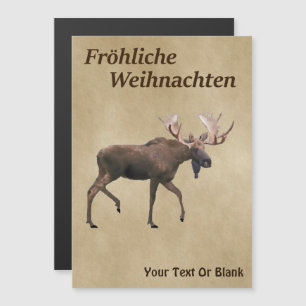 Carte Magnétique Fröhliche Weihnachten - Bull Moose Sur Ancien Papi