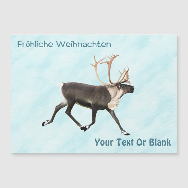 Carte Magnétique Fröhliche Weihnachten - Caribou (Reindeer) Sur Nei (Devant)