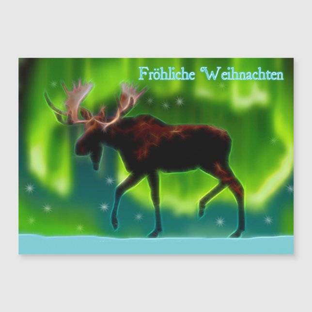 Carte Magnétique Fröhliche Weihnachten - Oie aux aurores nordiques (Devant)