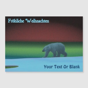 Carte Magnétique Fröhliche Weihnachten - Ours polaire