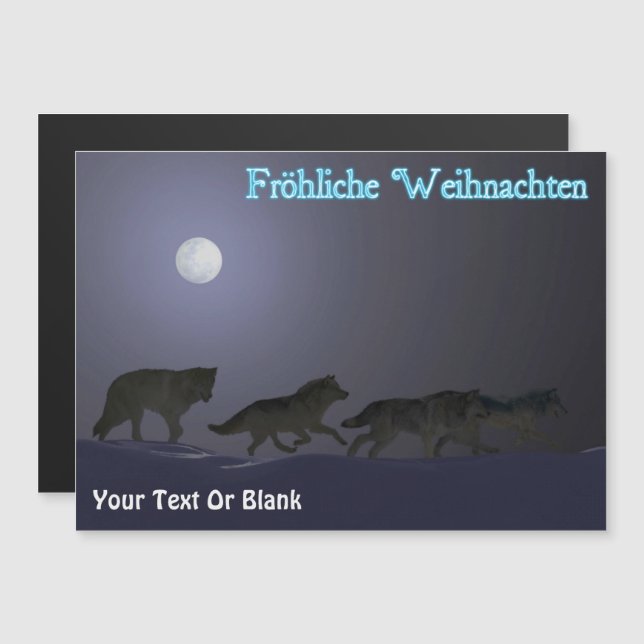 Carte Magnétique Fröhliche Weihnachten - Pack Wolf (Devant / Derrière)