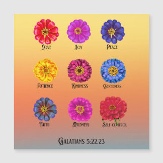 Carte Magnétique Fruitage of the spirit With Zinnias 