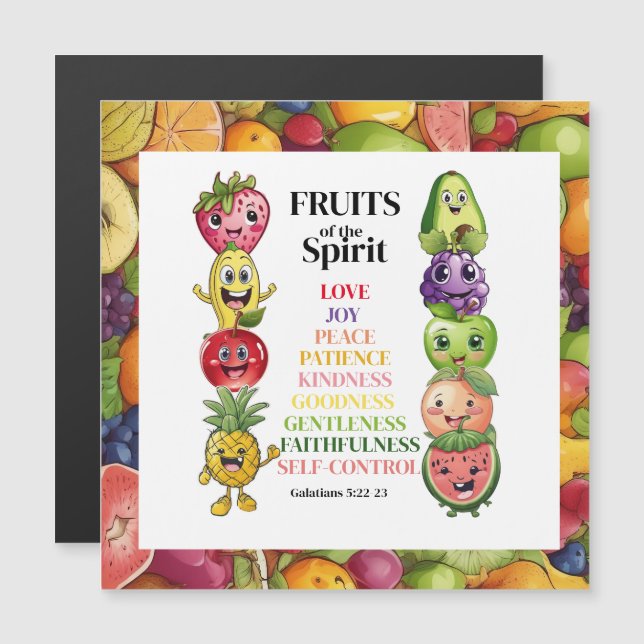 Carte Magnétique Fruits de l'Esprit (Devant / Derrière)