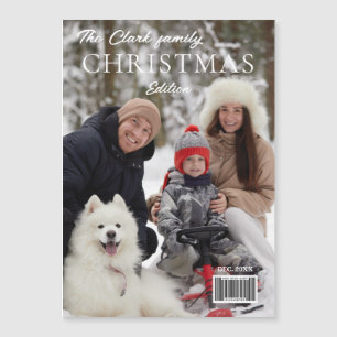 Carte Magnétique Fun Magazine Style de couverture de Noël Photo