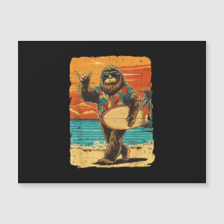 Carte Magnétique Funny Bigfoot Aloha Hawaiian Surfing Tropical Beac