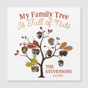 Carte Magnétique Funny Fall Photo Family Tree est plein de noix