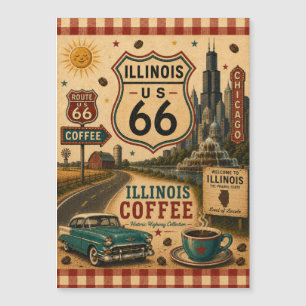 Carte Magnétique Garde-mémoire de la cafetière de l'Illinois Route