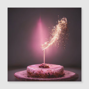 Carte Magnétique Gâteau d'anniversaire avec mousseux