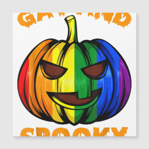 Carte Magnétique Gay et Halloween Citrouille Arc-en-ciel LGBTQ+ Épo
