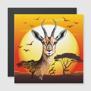 Carte Magnétique Gazelle Antelope africaine animal sauvage