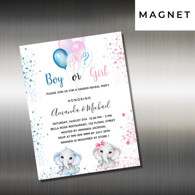 Carte Magnétique Genre révéler l'invitation magnétique des éléphant (Créateur téléchargé)